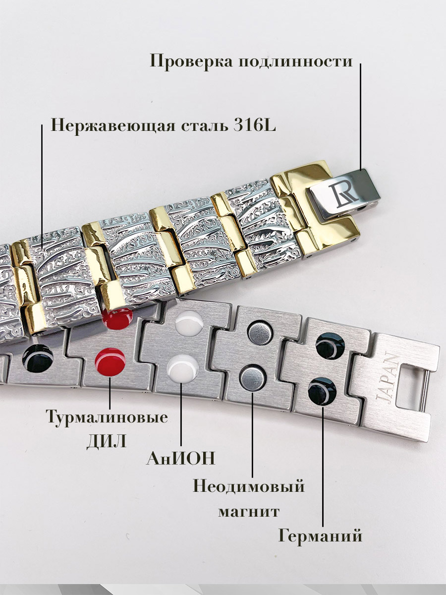 Купить Luxorium Баланс - стальной лечебный магнитный браслет от давления