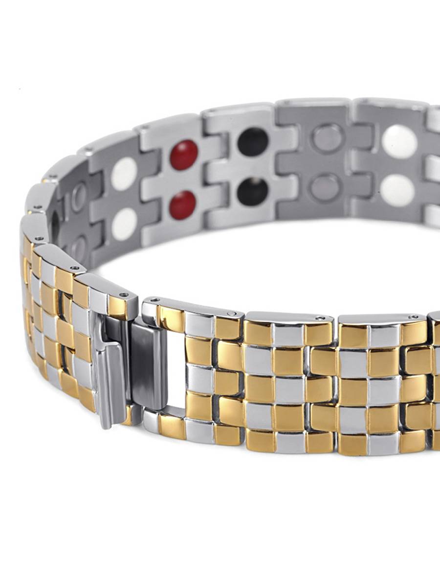 Luxor Аура Актив Gold - стальной лечебный магнитный браслет от давления