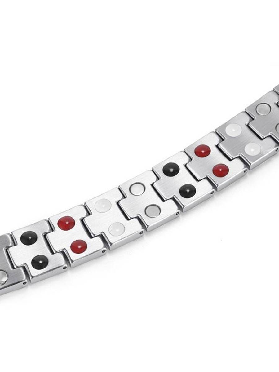 Luxor Био Баланс Silver – стальной лечебный магнитный браслет на руку от давления женский или мужской аксессуар для красоты и здоровья