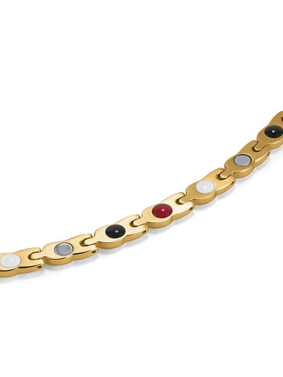 Luxor Сицилия Gold - стальной лечебный магнитный браслет на руку от давления женский или мужской аксессуар для красоты и здоровья