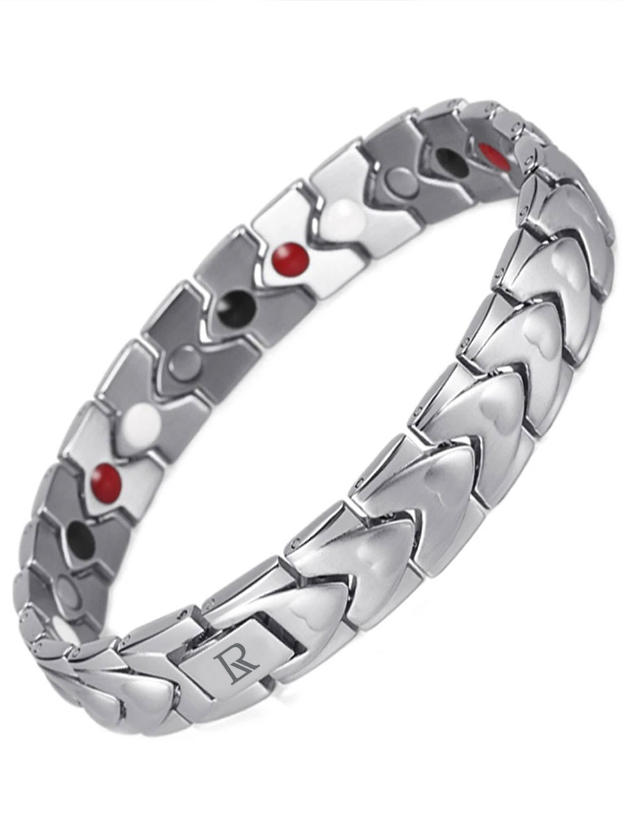 Купить Luxorium Сила Дракона Silver – стальной лечебный магнитный браслет на руку от давления женский