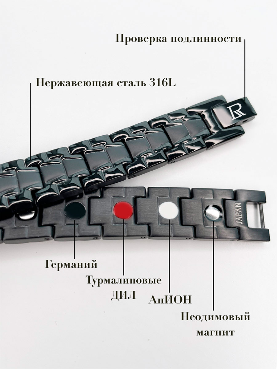 Luxorium Султан Black – купить стальной лечебный магнитный браслет на руку от давления мужской энергетический аксессуар для красоты и здоровья