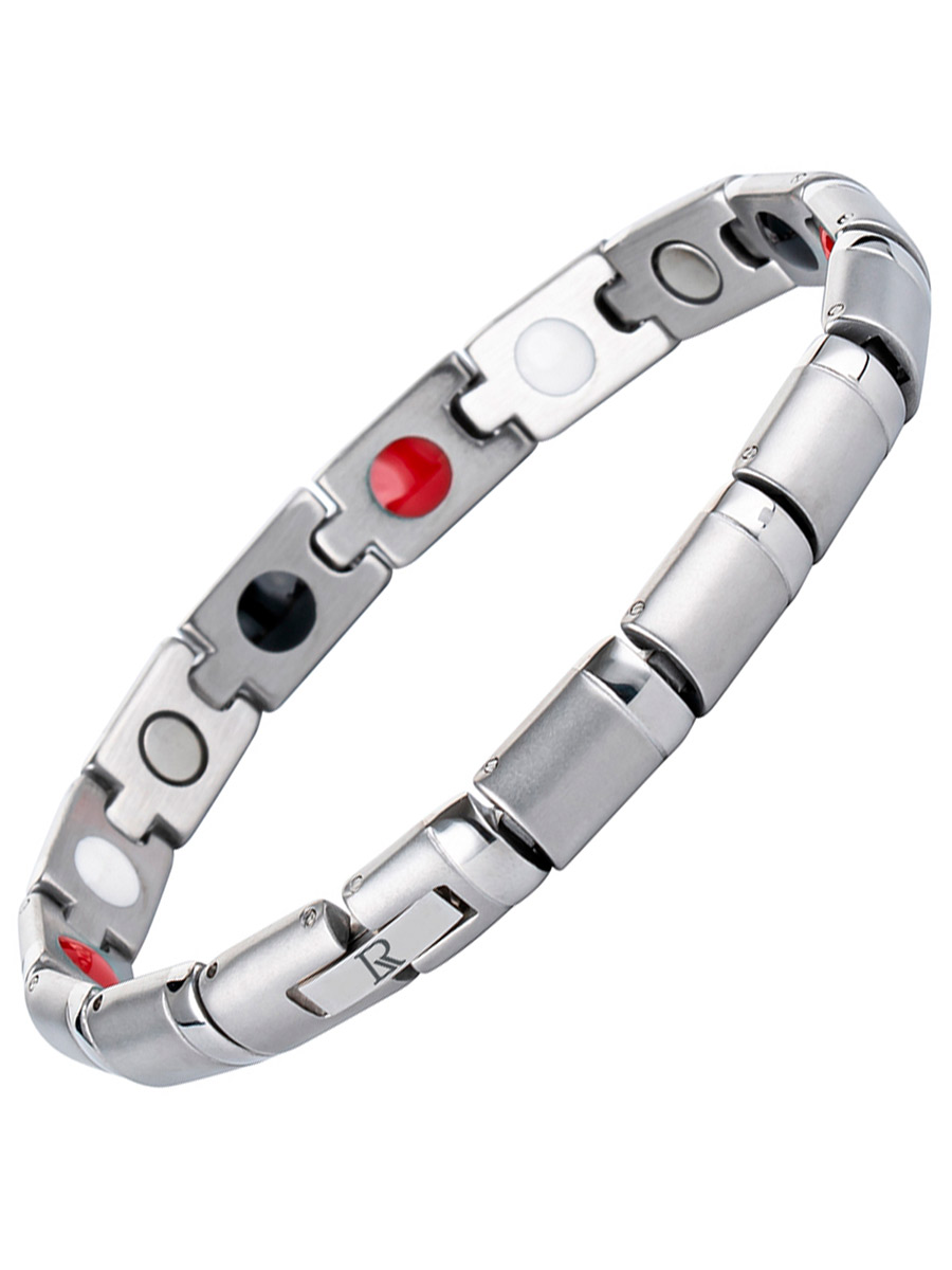 Luxorium Апачи Silver - купить стальной лечебный магнитный браслет на руку от давления женский