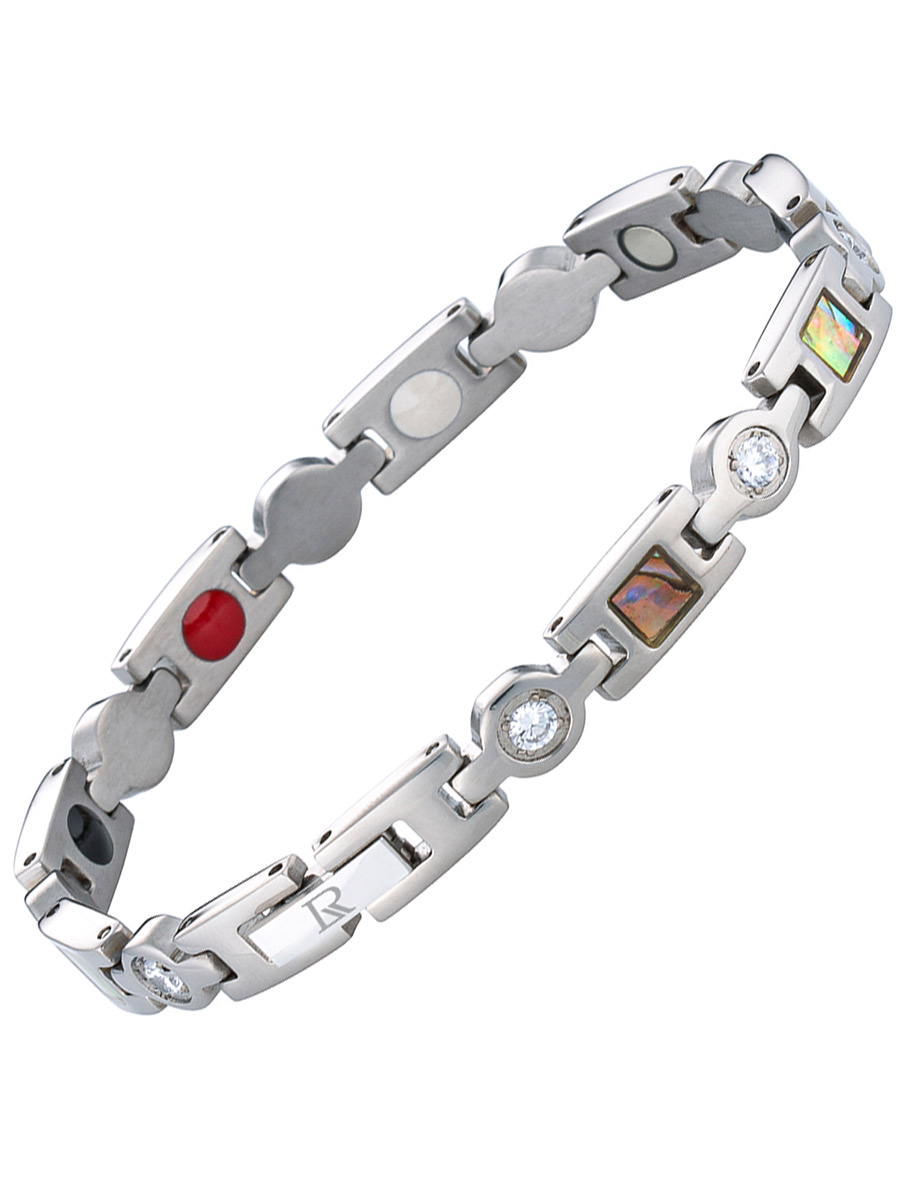 Luxorium Чероки Silver - стальной лечебный магнитный браслет на руку от давления женский энергетический аксессуар для красоты и здоровья