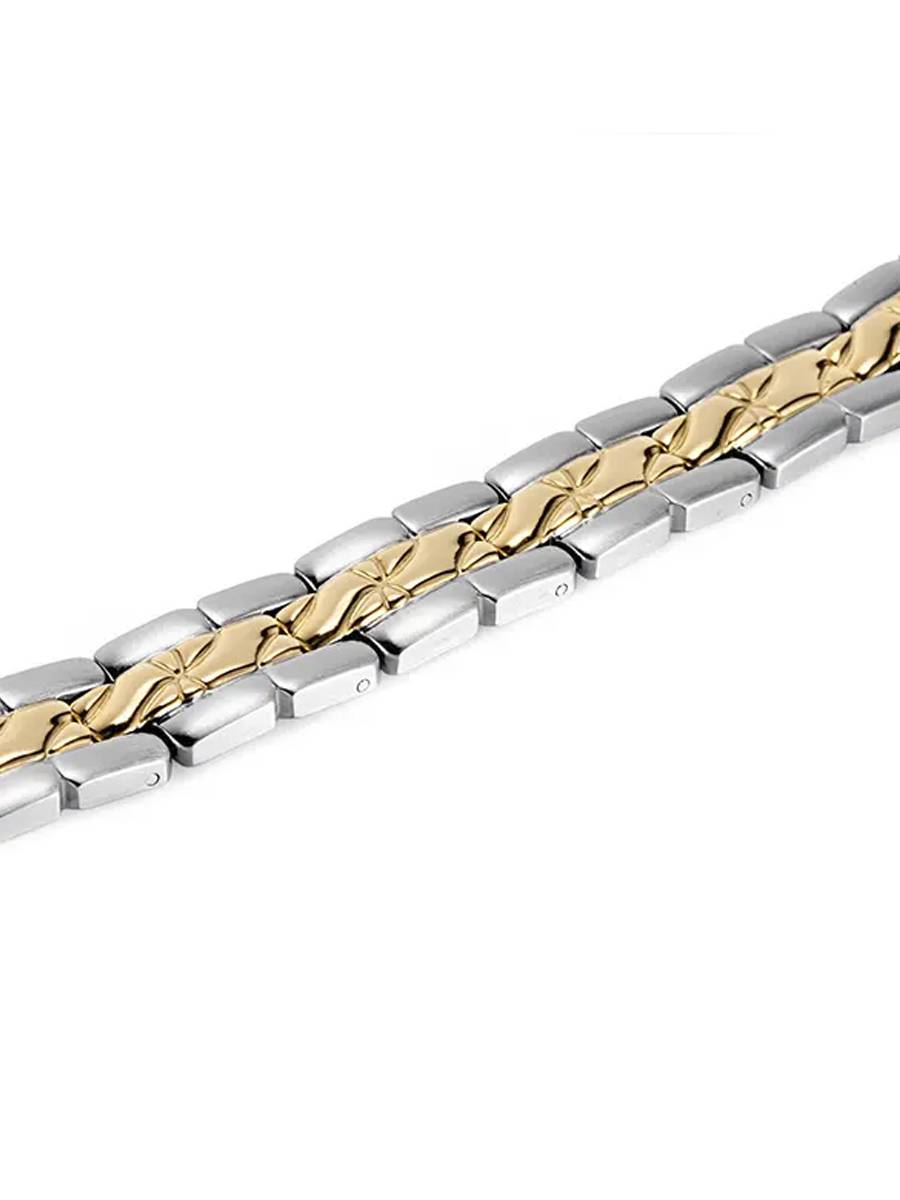 Luxor Мифрил Gold Silver стальной лечебный магнитный браслет