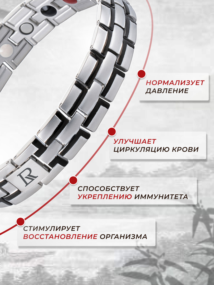 Luxorium Премьер Black - стальной лечебный магнитный браслет на руку от давления мужской энергетический аксессуар для красоты и здоровья