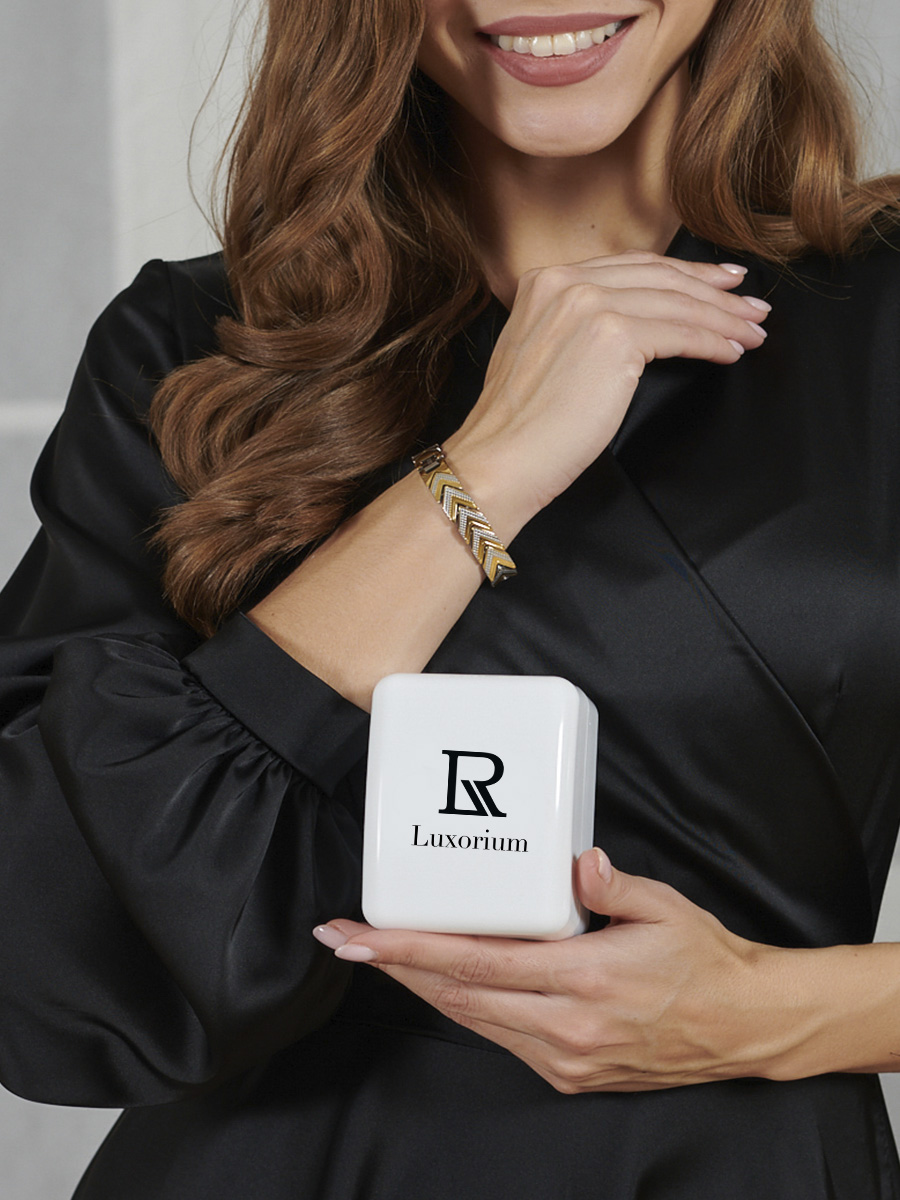 Купить женский Luxorium Адамантин Gold - стальной лечебный магнитный браслет