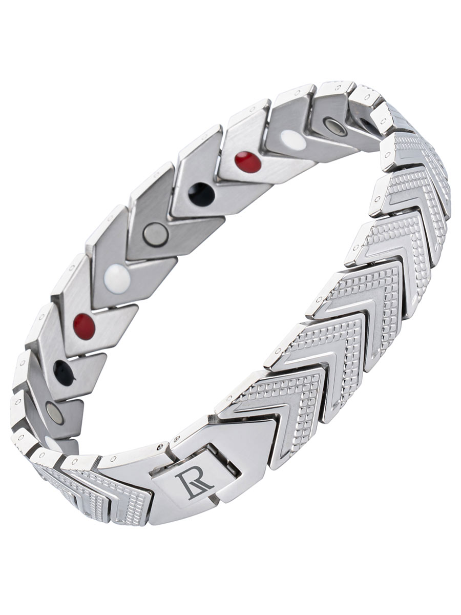 Luxorium Адамантин Silver - стальной лечебный магнитный браслет купить на руку