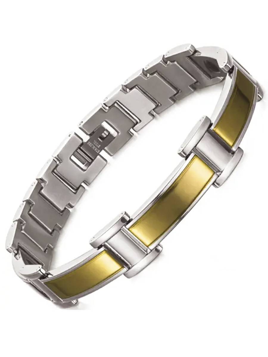 Luxor Vix Gold стальной лечебный магнитный браслет