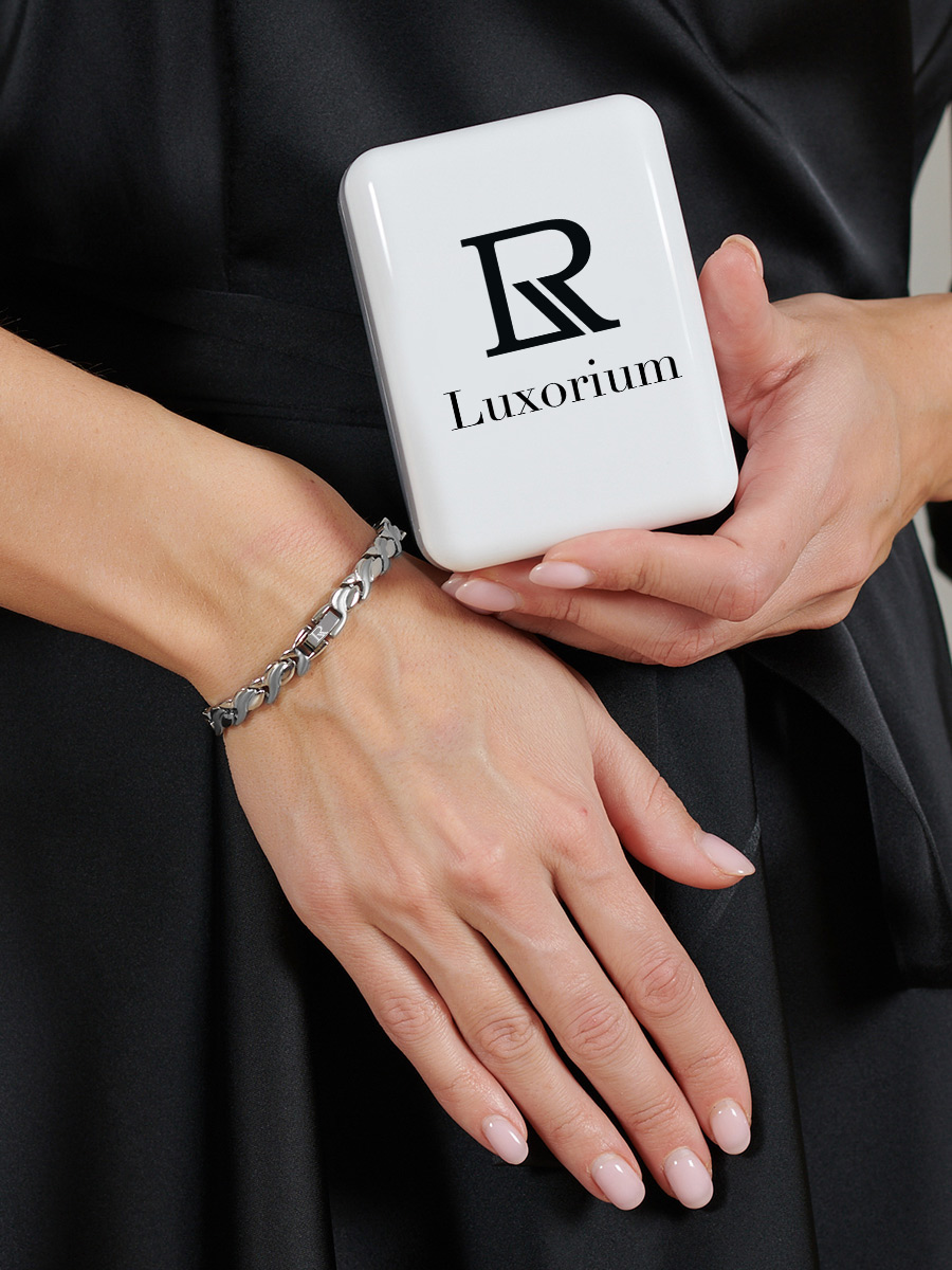 Купить luxorium Персона Silver - стальной лечебный магнитный браслет на руку от давления