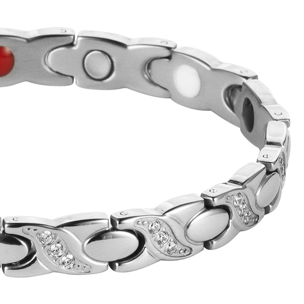 Luxorium Женская Хитрость Silver - стальной лечебный женский магнитный браслет на руку от давления энергетический аксессуар для красоты и здоровья