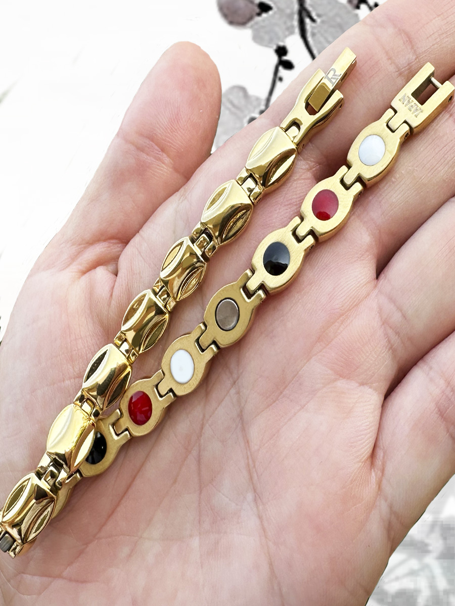Luxorium Luna Gold - стальной лечебный магнитный браслет на руку от давления женский энергетический аксессуар для красоты и здоровья