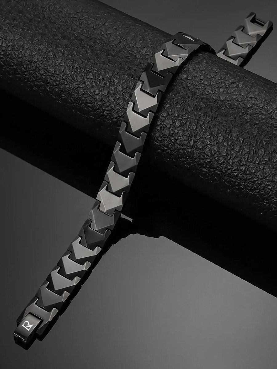 Luxorium Coral Black - стальной лечебный магнитный браслет на руку от давления мужской энергетический аксессуар для красоты и здоровья