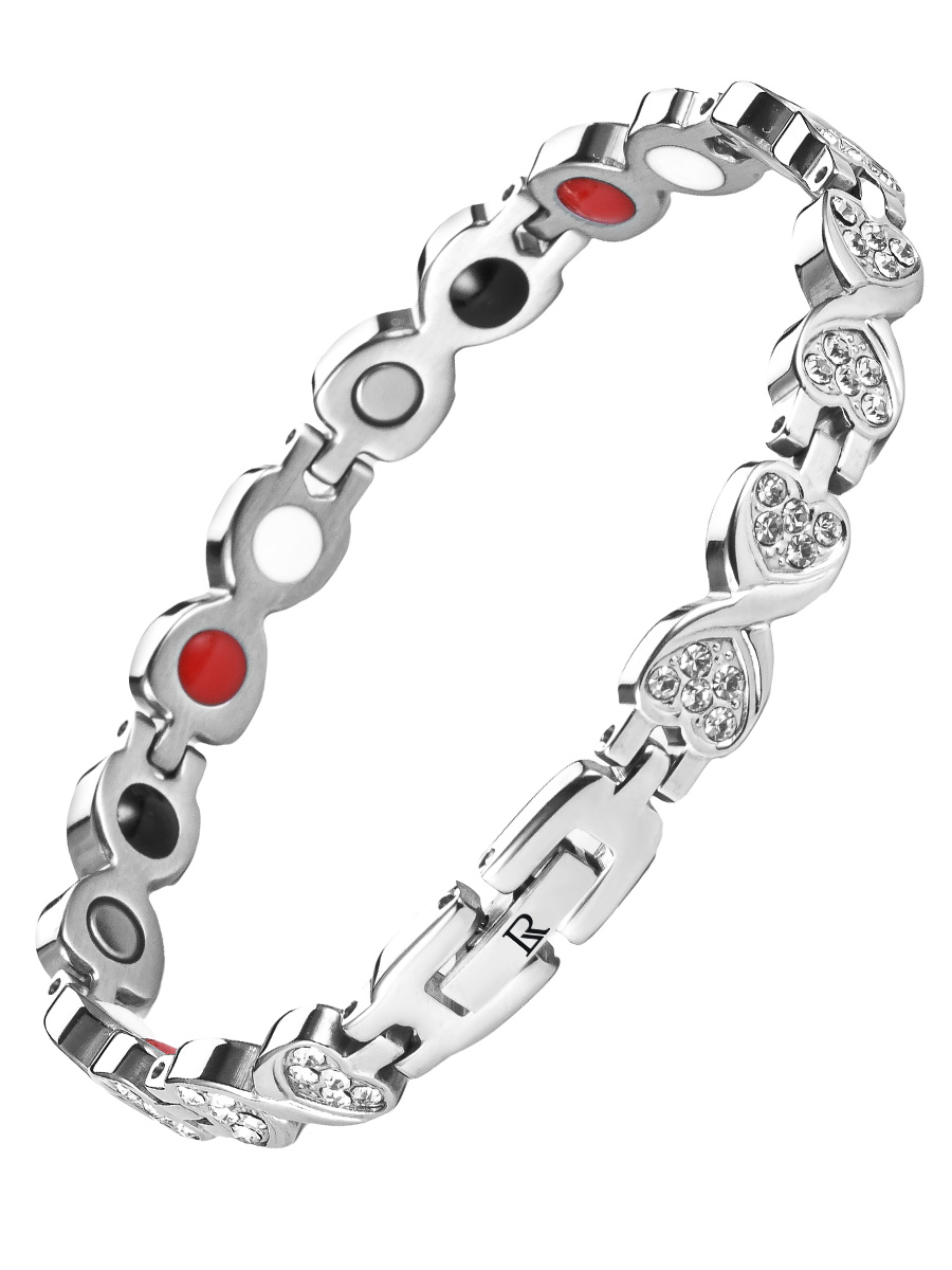 Luxorium Bora Silver – стальной лечебный магнитный браслет на руку от давления женский энергетический аксессуар для красоты и здоровья
