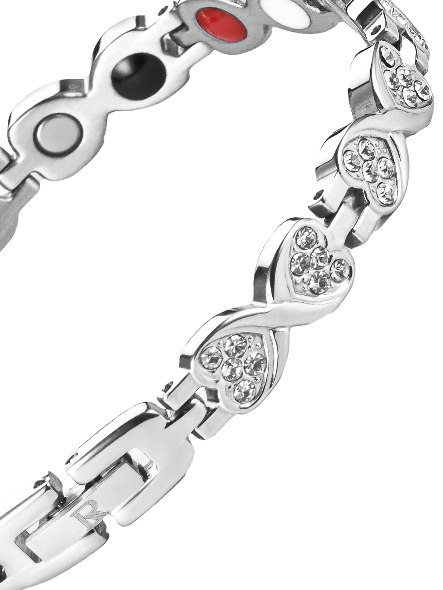 Luxorium Bora Silver - стальной лечебный магнитный браслет на руку от давления женский энергетический аксессуар для красоты и здоровья