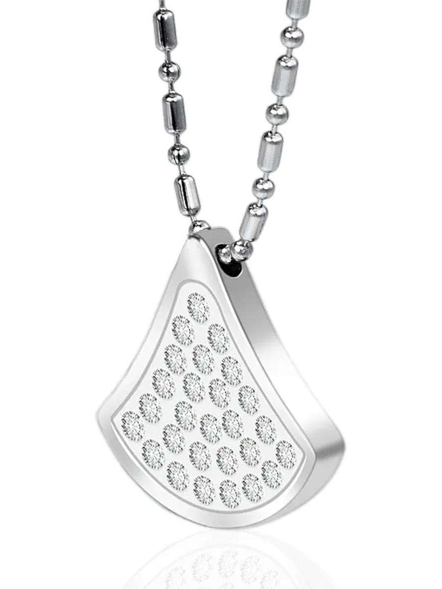 Luxorium Diamond Cone - стальной магнитный кулон с цирконами, энергетическая подвеска талисман на шею