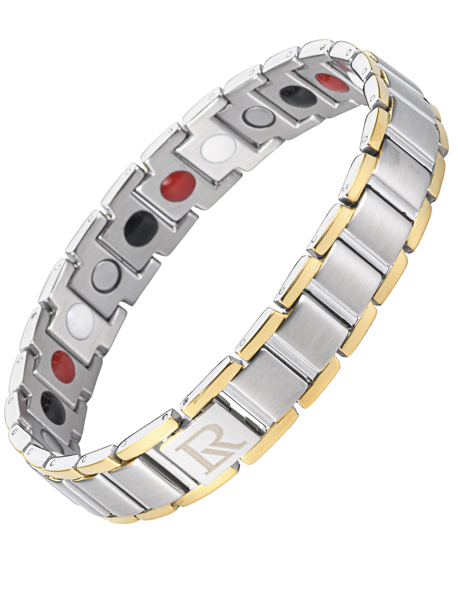 Luxorium Reverse Gold - стальной лечебный магнитный браслет на руку от давления мужской энергетический аксессуар для красоты и здоровья