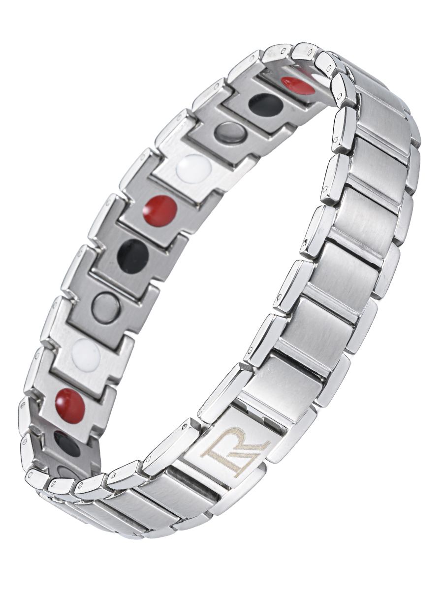 Luxorium Reverse Silver - стальной лечебный магнитный браслет на руку от давления мужской энергетический аксессуар для красоты и здоровья