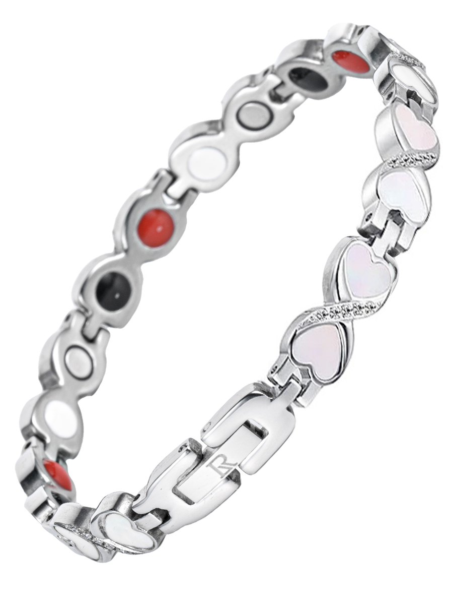 Luxorium Perla Silver – стальной лечебный магнитный браслет на руку от давления женский энергетический аксессуар для красоты и здоровья